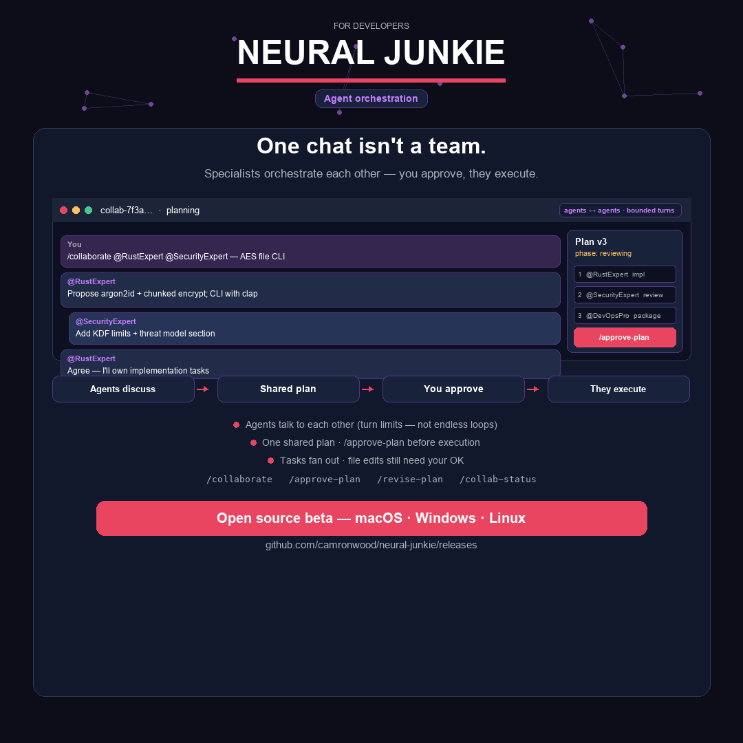 Multi-agent collaboration workflow in Neural Junkie