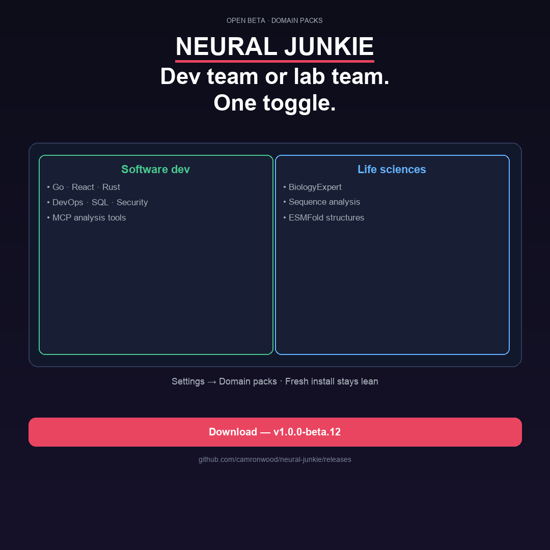 Domain packs: install specialists and tools from the pack store